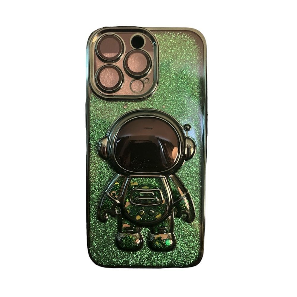 iPhone 13 Pro Green Sparkly Astronaut Phone Case